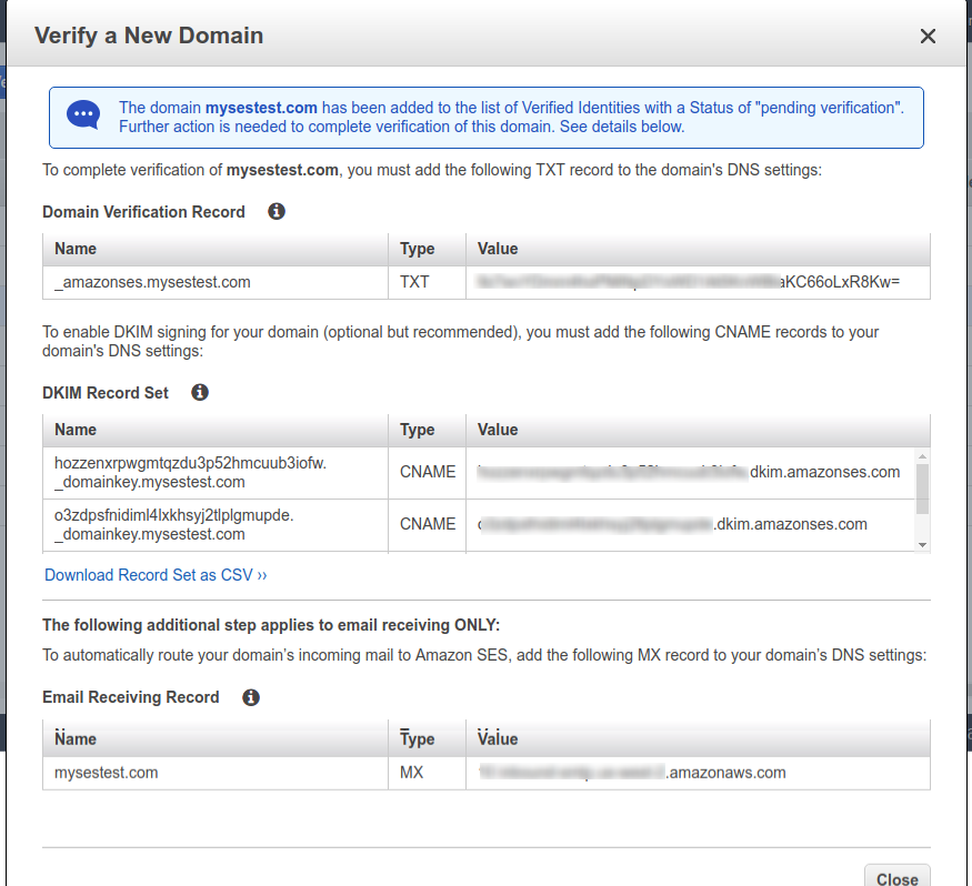 SES DNS Management
